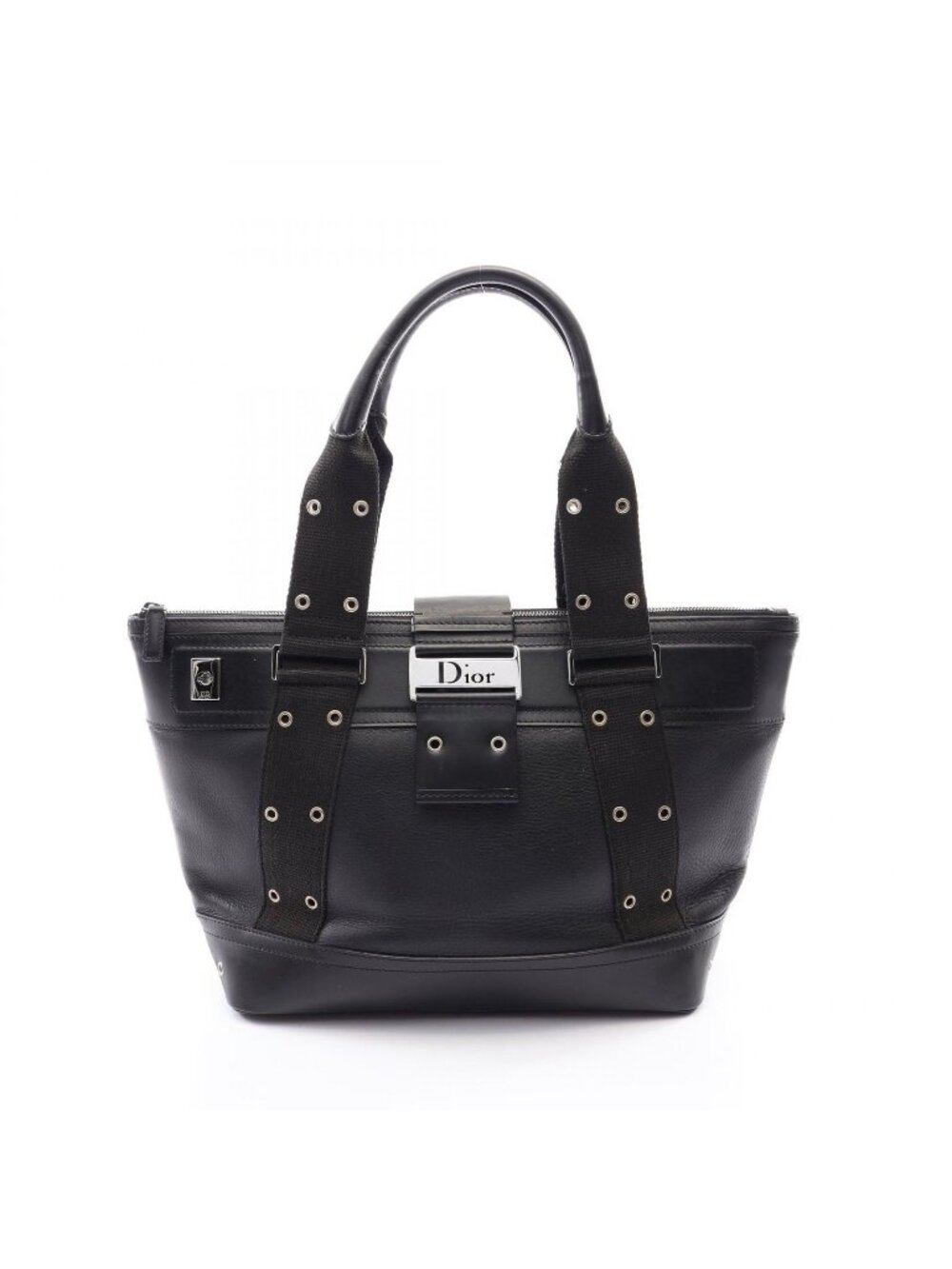 Dior Tote Street Chic Black Leather Canvas